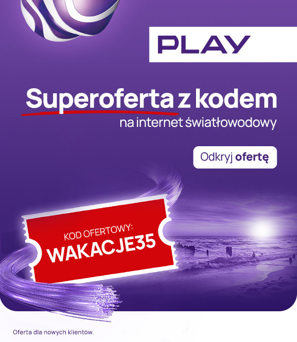 Superoferta z kodem na internet światłowodowy - Play