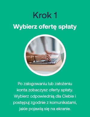 Krok 1: Wybierz ofertę spłaty