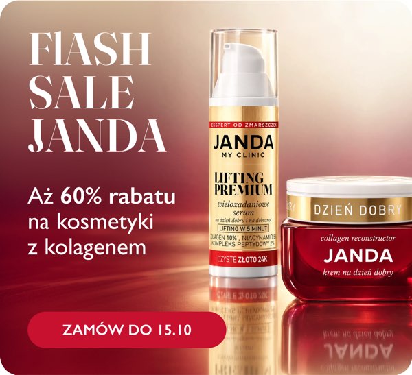 Flash Sale JANDA. Aż 60% rabatu na kosmetyki z kolagenem. Zamów do 15.10.