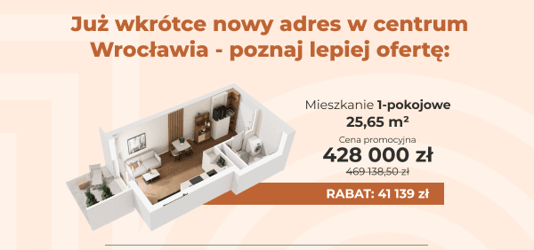 Mieszkanie 1-pokojowe 428 000zł