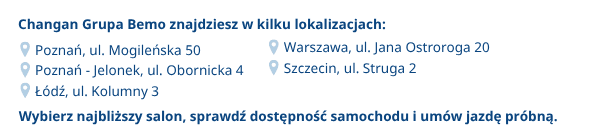 Changan Grupa Bemo znajdziesz w kilku lokalizacjach