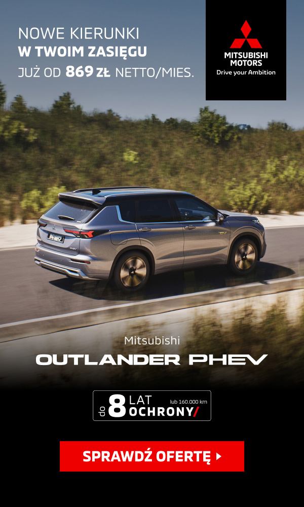 Mitsubishi Outlander PHEV już od 869 zł netto miesięcznie. Sprawdź ofertę.