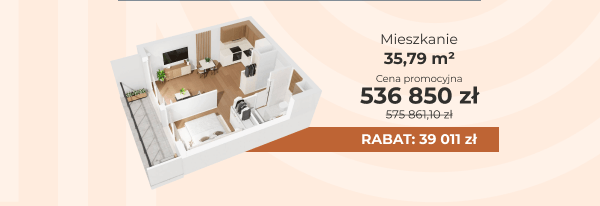 Mieszkanie 35,79m2 536 850zl