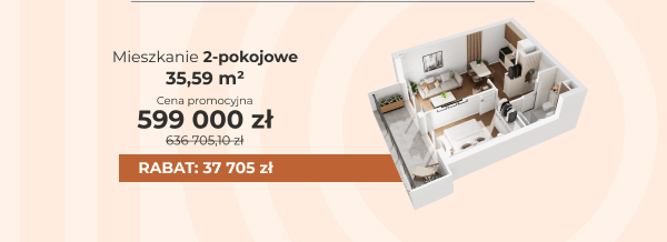 Mieszkanie 2pok od 599 000zl