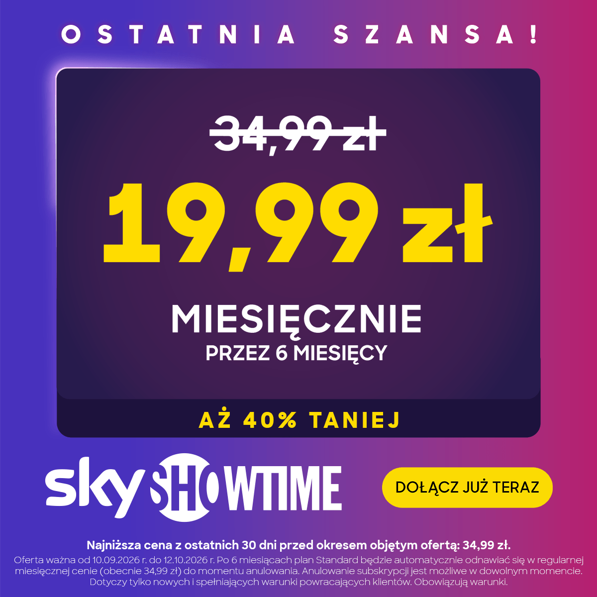 © 2026 SkyShowtime Limited. Wszelkie prawa zastrzeżone. SkyShowtime Limited (company no. 13770900) registered at Sky Central, Grant Way, Isleworth, Middlesex, TW7 5QD, United Kingdom