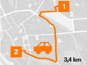 Mapa dojazdu między nieruchomościami, odległość 3,4 km
