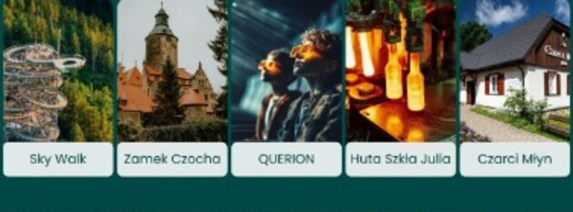 Sky Walk, Zamek Czocha, Querion, Huta Szkła Julia i Czarci Młyn